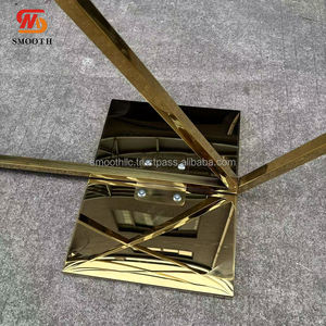 ฉากหลังโลหะลายตารางหกเหลี่ยมทำจากสเตนเลสสตีลสีทองหรูหราสำหรับงานแต่งงานงานเลี้ยง - Product Image 3