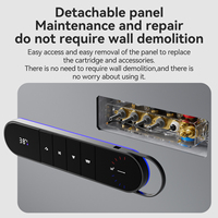 Ensemble de système de douche thermostatique à quatre fonctions encastré mural en laiton intelligent