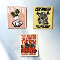 Patchs de broderie de dessin animé de logo tissé brodé mignon fer sur le patch de support pour chapeau de vêtements