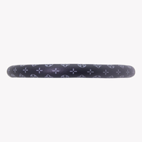 Housse de volant de luxe noire à monogramme, texture fine, cuir PU antidérapant, accessoires intérieurs universels pour voiture