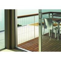 Porte coulissante extérieure robuste en aluminium contemporain avec double vitrage trempé CBMMART, garantie 5 ans pour la maison