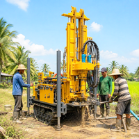 Foreuse hydraulique portable tout-terrain CE pour puits artésiens, 300m, 73KW, diesel, pour puits d'eau potable