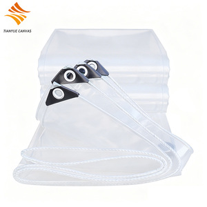 Bâche en PVC transparente blanche imperméable personnalisée pour terrasse et jardin - Product Image 1