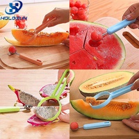 Cuillère à balle multifonction 2-en-1 pour fruits et légumes, outil manuel de qualité alimentaire pour pastèques et fruits du dragon