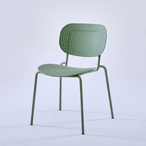 Silla de Hierro Nórdica con Respaldo Hueco, Silla de Comedor Moderna y Sencilla para Exteriores, Silla de Metal para Cafetería, Restaurante y Hogar - Product Image 4