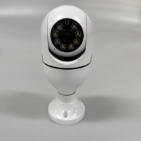 Caméra de surveillance WiFi à vision à 360°, vision nocturne couleur, légère, ampoule à culot E27, détection de mouvement contrôlée par application, voiture
