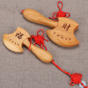 Adorno de Madera de Melocotón Tallado a Mano con Forma de Hacha, para la Salón del Hogar, Amuleto de la Fortuna, Feng Shui, Pieza Única, Regalo de Año Nuevo Chino - Product Image 1