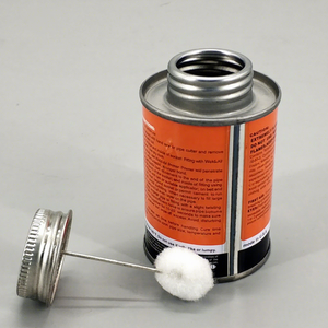 Boîte ronde en fer blanc de 4 oz à prix abordable pour colle PVC, avec couvercle à vis et pinceau, pour usage chimique - Product Image 4