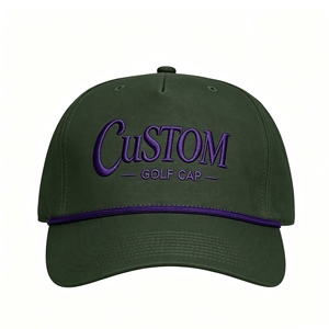 Custom Rope Golf Baseball Cap High Density 3D Embroidery Logo Adjustable Snapback Sports <b>Hat</b> For <b>Men</b> Women Golfing - Product Image 1