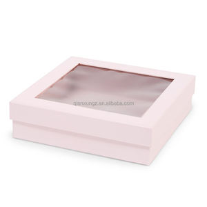 Benutzer definiertes Logo Luxus starres Papp papier Abnehmbarer Deckel und basierte Kleidung Verpackung Geschenk <span class=keywords><strong>box</strong></span> mit klarem Fenster - Product Image 6