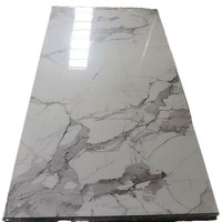 Panel de Pared de PVC con Recubrimiento UV Brillante de 4x8 Pies (1.22x2.44m), Resistente al Agua y al Fuego, con Diseño de Mármol, para Baños y Hoteles