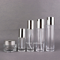 Kit d'emballage cosmétique de luxe avec couvercle en or, ensemble de bouteilles rouges et pots de crème, de 1oz, 50g, 60ml, 100ml, 120 ml