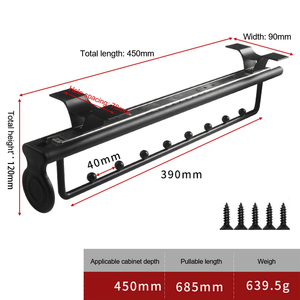 ราวแขวนเสื้อผ้าแบบถอดได้ ราวแขวนผ้าเช็ดตัว ราวแขวนเสื้อโค้ท ราวแขวนในตู้เสื้อผ้า ราวแขวนของในตู้เก็บของ ราวแขวนแบบดึงได้ รุ่น SSR - Product Image 5