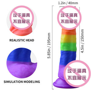 <span class=keywords><strong>Dildo</strong></span> Realistico Arcobaleno da <span class=keywords><strong>5</strong></span>,8 Pollici per Giocattoli Sessuali per Adulti, in Silicone Liquido con Forte Ventosa, Stimolatore Punto G Senza Mani per Donne e Uomini - Product Image 4
