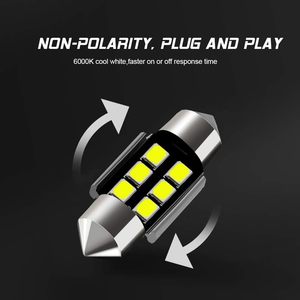 Heat Dissipation Explosion Proof 31mm 36mm 39mm 41mm Sport Motorcycle Back Lamp Bulb High Brightness Led <b>Car</b> <b>Interior</b> Lights - Product Image 1