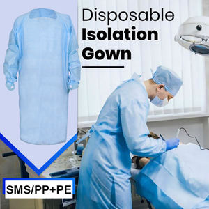 Camice monouso in tessuto non tessuto di isolamento rinforzato camice operatorio chirurgico per uso in chirurgia ospedaliera con polsino a maglia - Product Image 5