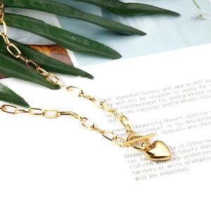 New Styles Stainless Steel Gold Plated <b>Jewelry</b> <b>Chain</b> Heart Shape Pendant <b>Chain</b> Necklace - Product Image 5