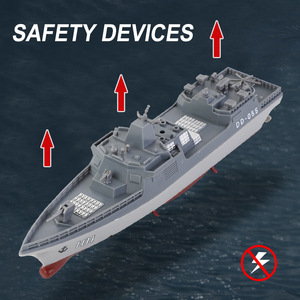 Dual-Motor <span class=keywords><strong>RC</strong></span> Destroyer Boat - 1:890 scala tipo 055 modello con 90 min Runtime, 4CH 2.4Ghz telecomando per laghi e piscine - Product Image 5