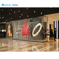 Fabricants pas cher haute luminosité P3.91 verre transparent LED affichage pour bijouterie centre commercial