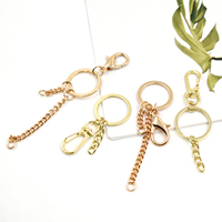 Vente en gros partie de porte-clés stable porte-clés bricolage personnalisés porte-clés bijoux en acier inoxydable porte-clés avec rallonge pour la fabrication de bijoux