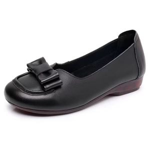 Fashion Daily Office Pointed Toe Genuine Leather Slip-On Breathable Light Weight <b>Soft</b> Flat Casual <b>Shoes</b> for Women Summer Spring - Product Image 2