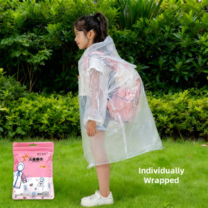 معطف واق من المطر قابل لإعادة الاستخدام، مقاوم للماء، لطيف، متين، للسفر في الهواء الطلق، للأطفال، عالي الجودة، مصنوع من مادة TPE/PEVA، للجنسين، سميك. - Product Image 2