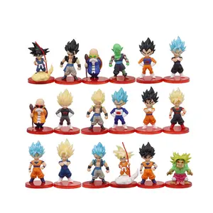 18 parça ejderha Z 7.5cm Mini heykelcik seti oyuncak karikatür Saiyan goku süper saiyan için Anime hayranları