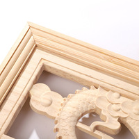 Motif floral d'angle sculpté en bois Dongyang de style chinois, sculpture en relief double face en pin scottish russe, motif floral moderne pour la décoration intérieure