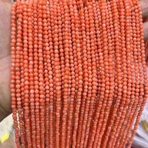 Perline di Agata Rotonde Sfaccettate <span class=keywords><strong>Rosso</strong></span> <span class=keywords><strong>Scuro</strong></span> Arancione 3mm 4mm 8mm, Perline Mimi in Cristallo, Perline a Disco Duro Angolate, Corallo di Bambù Marino per Gioielli e Bracciali - Product Image 1