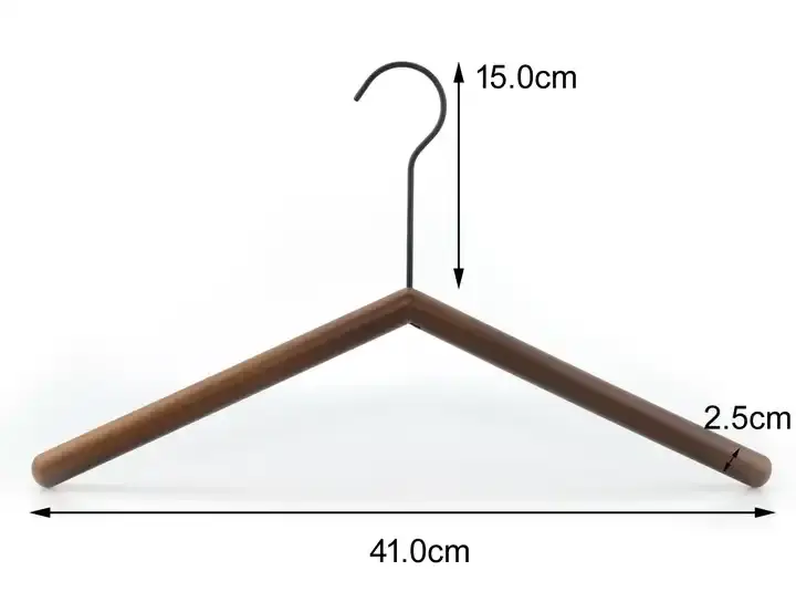 2023 새로운 도착 라운드 스타일 단단한 나무 주문 옷걸이 옷 가게