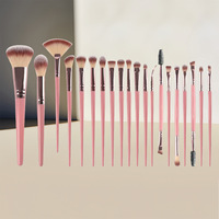 Ensemble de 40 pinceaux de maquillage de luxe rose avec sac de rangement, ensemble de pinceaux, outil de maquillage pour les voyages