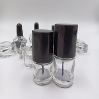 Vente en gros de flacons d'huile à ongles en verre de 15 ml avec logo personnalisé, bouchon à pinceau, impression sérigraphique pour salon de manucure