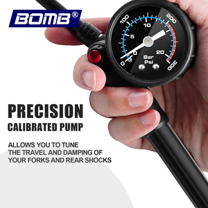 ปั๊มลมจักรยาน BOMB พร้อมเกจวัดแรงดัน 130-160PSI เครื่องเติมลมแรงดันสูงแบบแมนนวลสำหรับการปั่นจักรยาน - Product Image 4