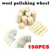Utile 50-Set par Carton 150pcs Set de Tampons de Polissage en Feutre Outil Rotatif Roue en Plastique Laine Type de Disque Abrasif