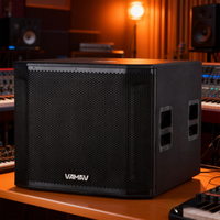 VAMAV Pro Audio VSP18, caisson de basses 18 pouces en bois sablé, 900W RMS, classe D, poignées de transport, entrée auxiliaire, système audio professionnel pour bars