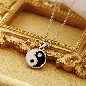WOWEI Puzzle Amitié Colliers pour Hommes Femmes Titane Acier Yin Yang Pendentif Personnalisé Coeur Collier Assorti - Product Image 3