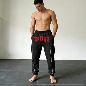 Pantalones Jogger Baggy Personalizados OEM para Hombre, de Pana Pesada con Bordado Vintage, Estilo Urbano, Pantalones de Chándal con Logo, Corte Recto, Lavado a la Piedra - Product Image 1