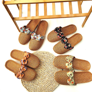 Tappetino Estivo da <span class=keywords><strong>Donna</strong></span> <span class=keywords><strong>in</strong></span> <span class=keywords><strong>Paglia</strong></span> di Lino Fresco <span class=keywords><strong>Ciabatte</strong></span> Intrecciate <span class=keywords><strong>in</strong></span> Bambù con Fiocco - Product Image 6