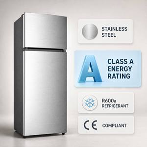 Refrigerador de Doble <span class=keywords><strong>Puerta</strong></span> de 325L Personalizado OEM, Sin Escarcha, R600a, Enfriamiento Eficiente Energéticamente, Almacenamiento de Alimentos Frescos, Refrigeradores con Congelador Superior - Product Image 2