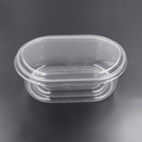Barquette ovale transparente en PET jetable de qualité supérieure, personnalisable, pour pâtisserie, gâteaux, salades, stockage alimentaire