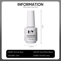 Gel UV sans HEMA, écologique, végétalien, super blanc/noir/transparent, effet miroir sans essuyage, base chromée avec options OEM/ODM