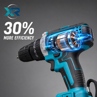 Perceuse-visseuse sans fil 21V robuste avec 2 batteries, mandrin sans clé, couple réglable, ensemble d'outils électriques avec boîte à outils CE RoHS