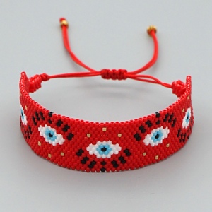 Bracelets tissés <span class=keywords><strong>à</strong></span> la main Ximang pour femmes, <span class=keywords><strong>perles</strong></span> de verre rouges de Turquie 2026, bijoux porte-bonheur, cadeau d'anniversaire pour amis - Product Image 1