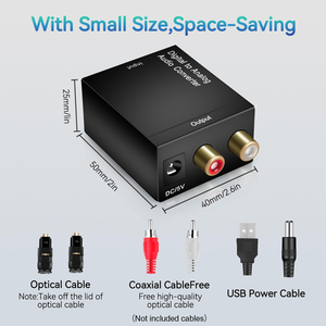 Convertidor Adaptador de <span class=keywords><strong>Audio</strong></span> Digital Óptico <span class=keywords><strong>Coaxial</strong></span> <span class=keywords><strong>a</strong></span> Analógico Estéreo, Incluye <span class=keywords><strong>Cable</strong></span> Óptico y <span class=keywords><strong>Cable</strong></span> RCA - Product Image 4