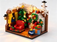 Blocs de construction de maison de Noël, modèle en briques, kit de jouets pour enfants, ensembles DIY, collection personnalisée, décoration de présentation, cadeau de vacances