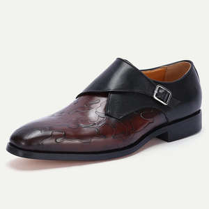 Chaussures de bureau formelles pour hommes, dessus en cuir véritable, semelle antidérapante, confort doux, couleur verte - Product Image 3