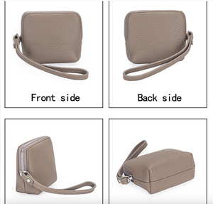 Ando Bag Mini porte-monnaie zippé en cuir de vache véritable avec sangle de poignet pour femme - Product Image 4