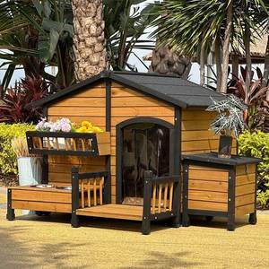 Venta al por mayor al aire libre gran casa de madera para mascotas Jaula de madera para perros Perrera de lujo perros Douse exterior - Product Image 1