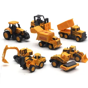 Model Mainan Kendaraan Proyek Mini, 8 Buah Mainan Lucu Die Cast Truk Logam dan Mainan Mobil Logam Paduan untuk Anak-anak