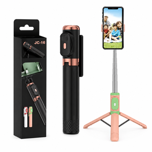 Trépied perche à selfie JC-16 extensible 1100 mm, poignée en acier inoxydable pour les voyages et le vlogging - Product Image 1